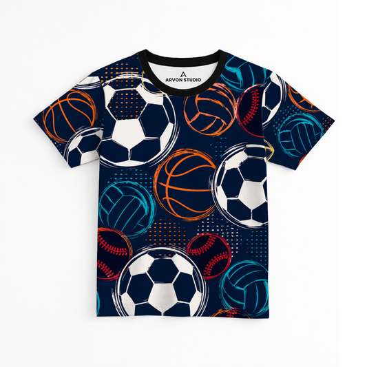 Game Storm| Multi Ball Graphic Printed Tee