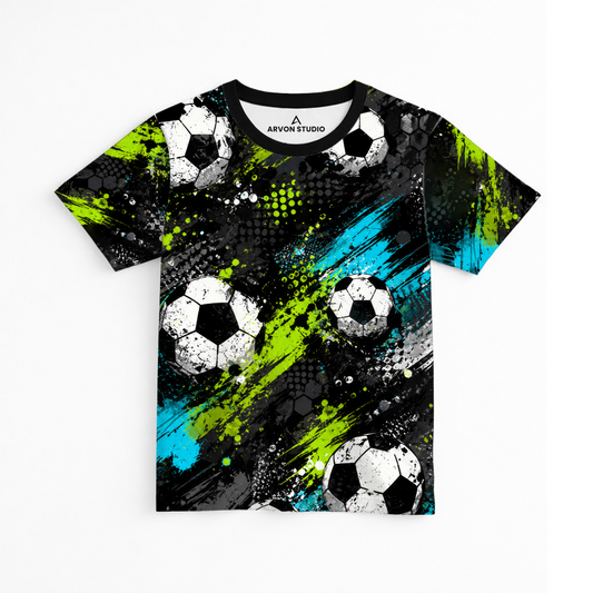 Street Football| Grunge Soccer Graphic printed Tee