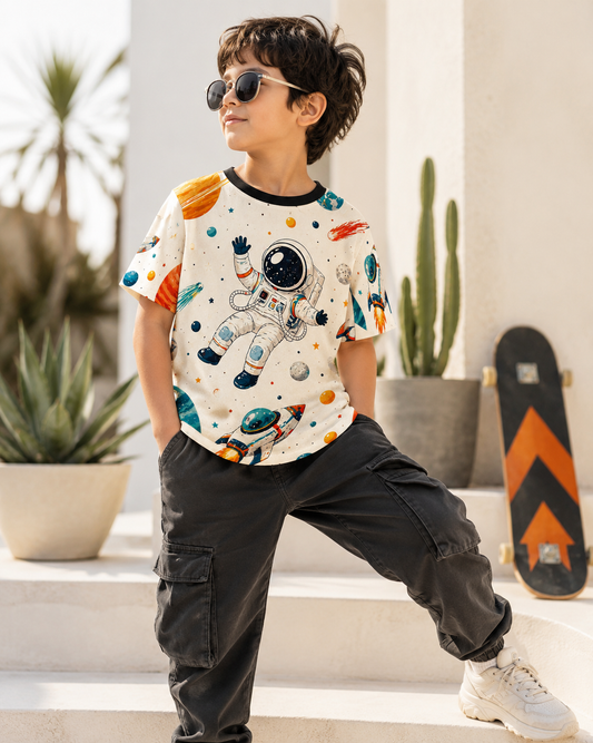 Astro Float| Astronaut Rocket Graphic printed Tee
