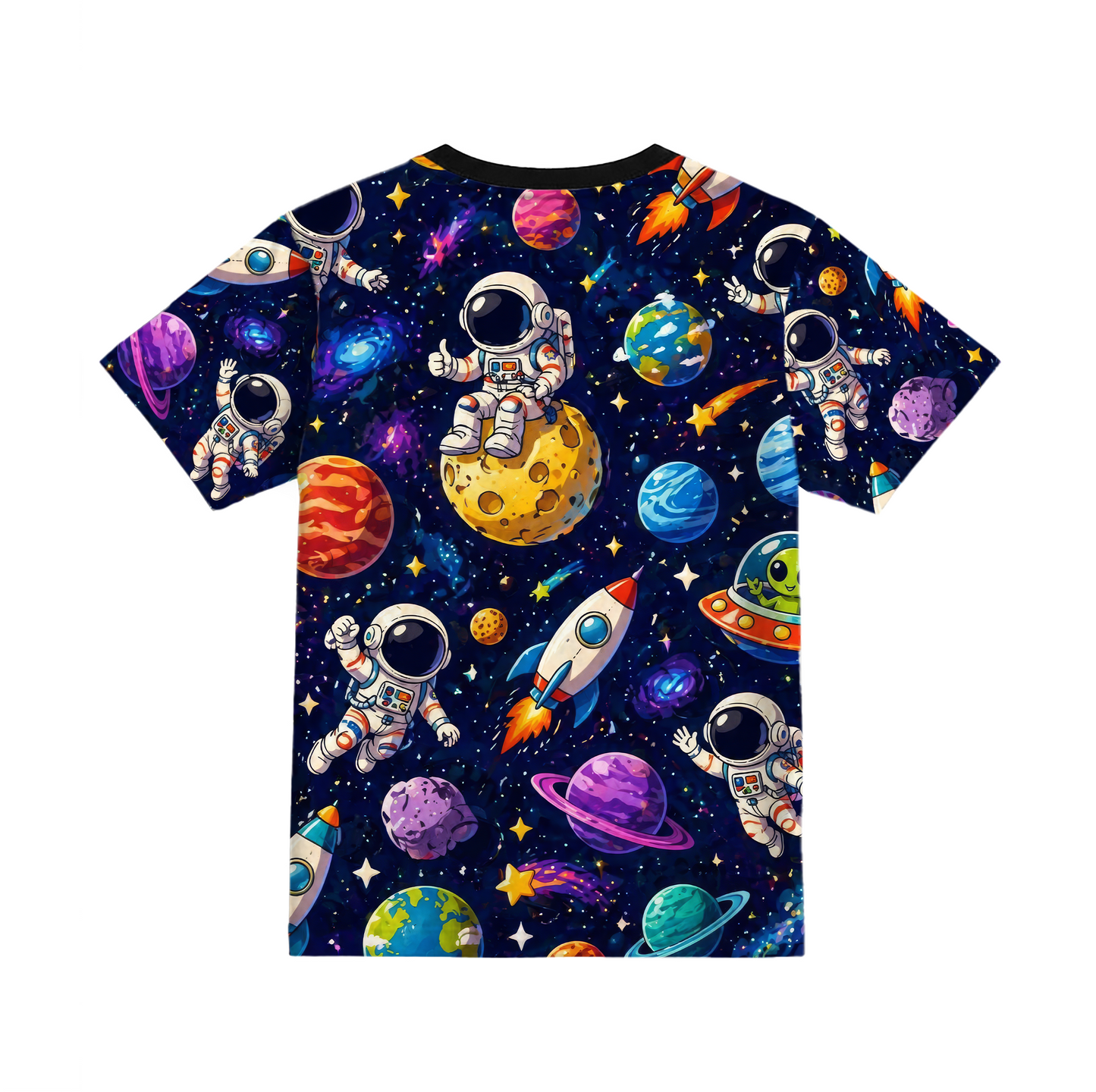 Galaxy Explorer | Astronaut & Planet Printed T-shirt