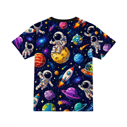 Galaxy Explorer | Astronaut & Planet Printed T-shirt