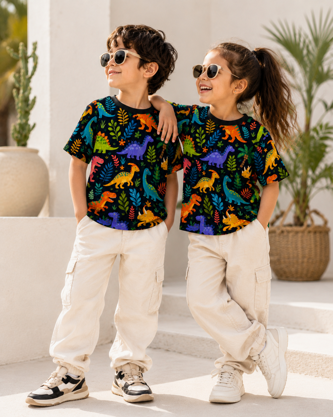 Dino Garden| Cute Dino All Over Graphic Tee