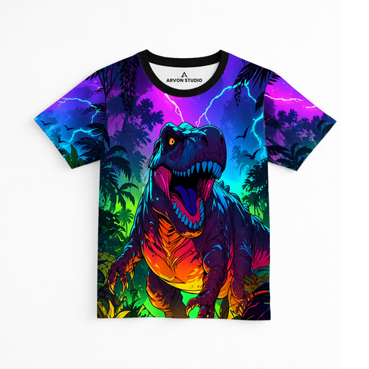 Neon Predator| T-Rex Graphic Printed Tee