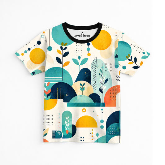 Soft Geometry| Modern Shapes Graphic printed Tee