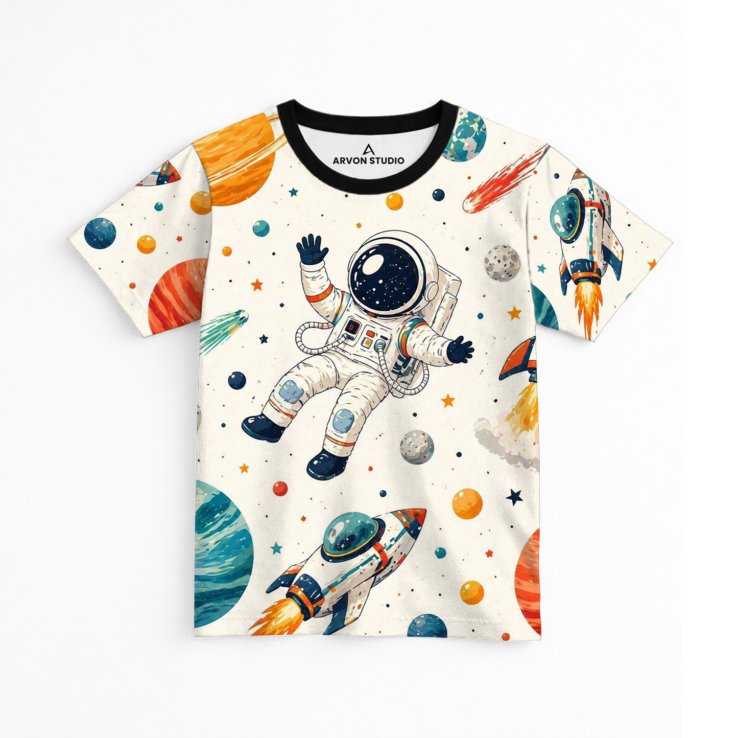Astro Float| Astronaut Rocket Graphic printed Tee