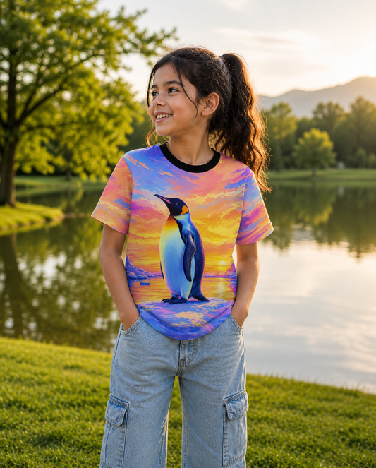 Ice King Penguin| Scenic Animal Graphic printed Tee