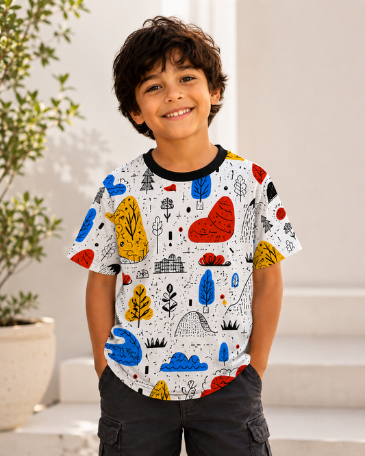 Play Doodle| Fun Sketch Pattern Printed Tee