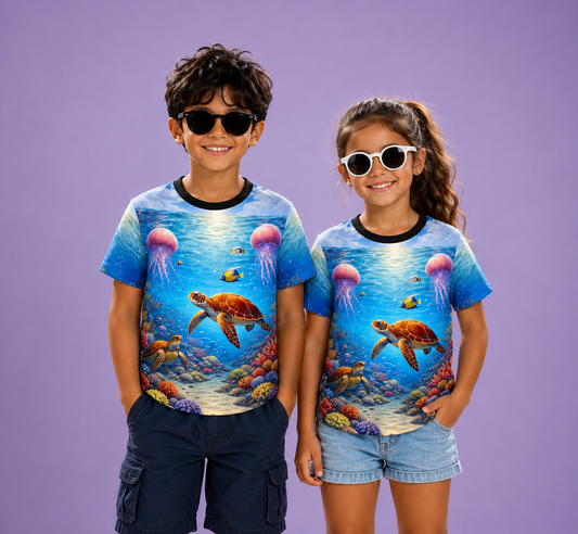 Sky Reef | Colorful Underwater Graphic Printed Tee